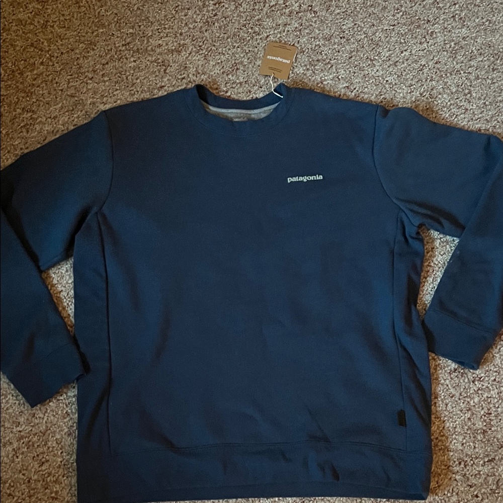 Patagonia Fitz Roy Icon Uprisal Crew Sweatshirt Unisex Sz Womens XL/Mens L Blue